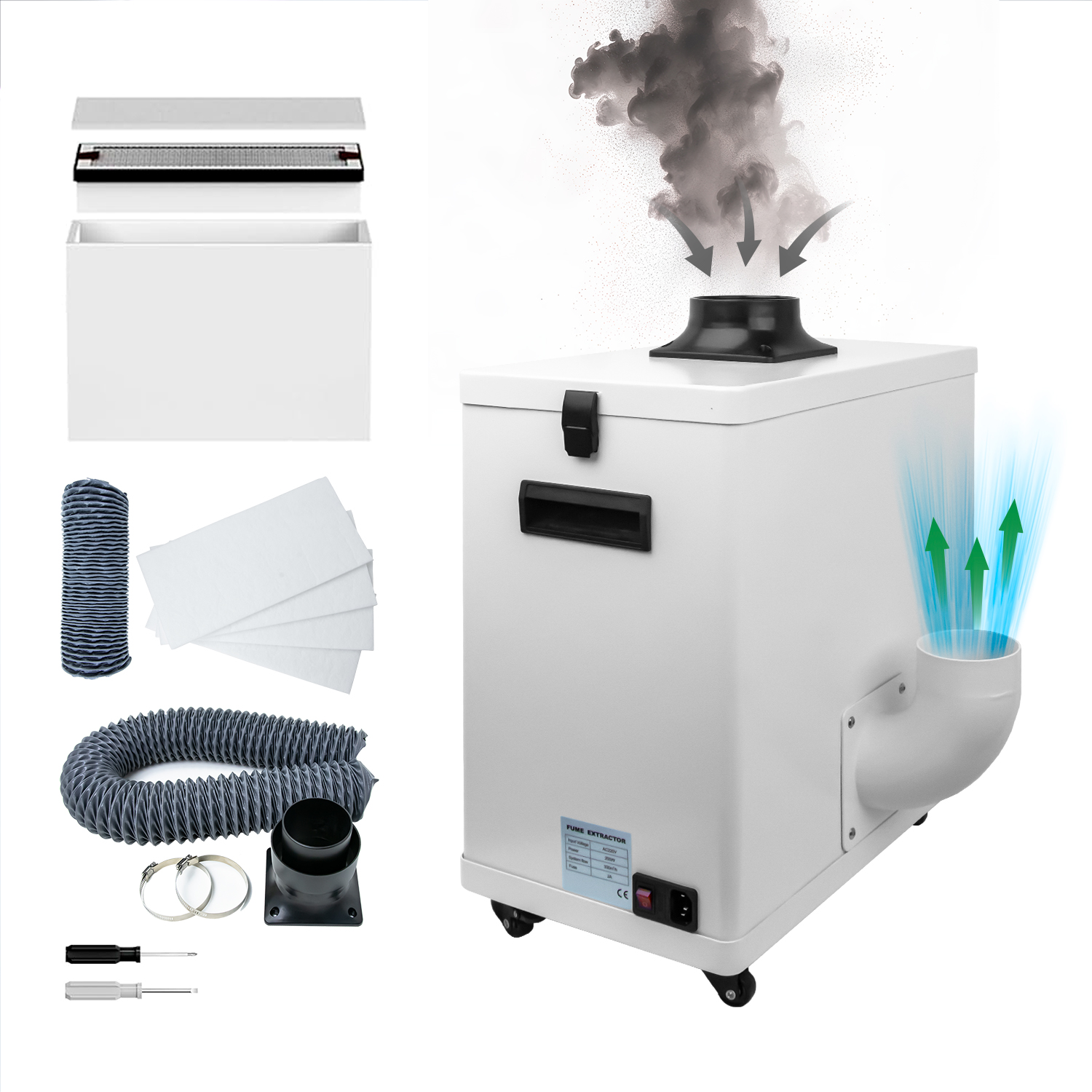 Electronics Repair Shops - Laser Smoke Purifier FES200L Mobile Fume