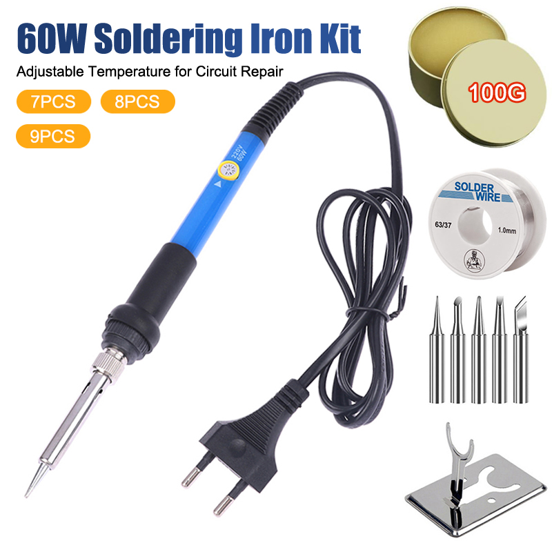 Adjustable Temp 220V 60W Elect - Electronics Repair Kit With Soldering Iron 评论和价格