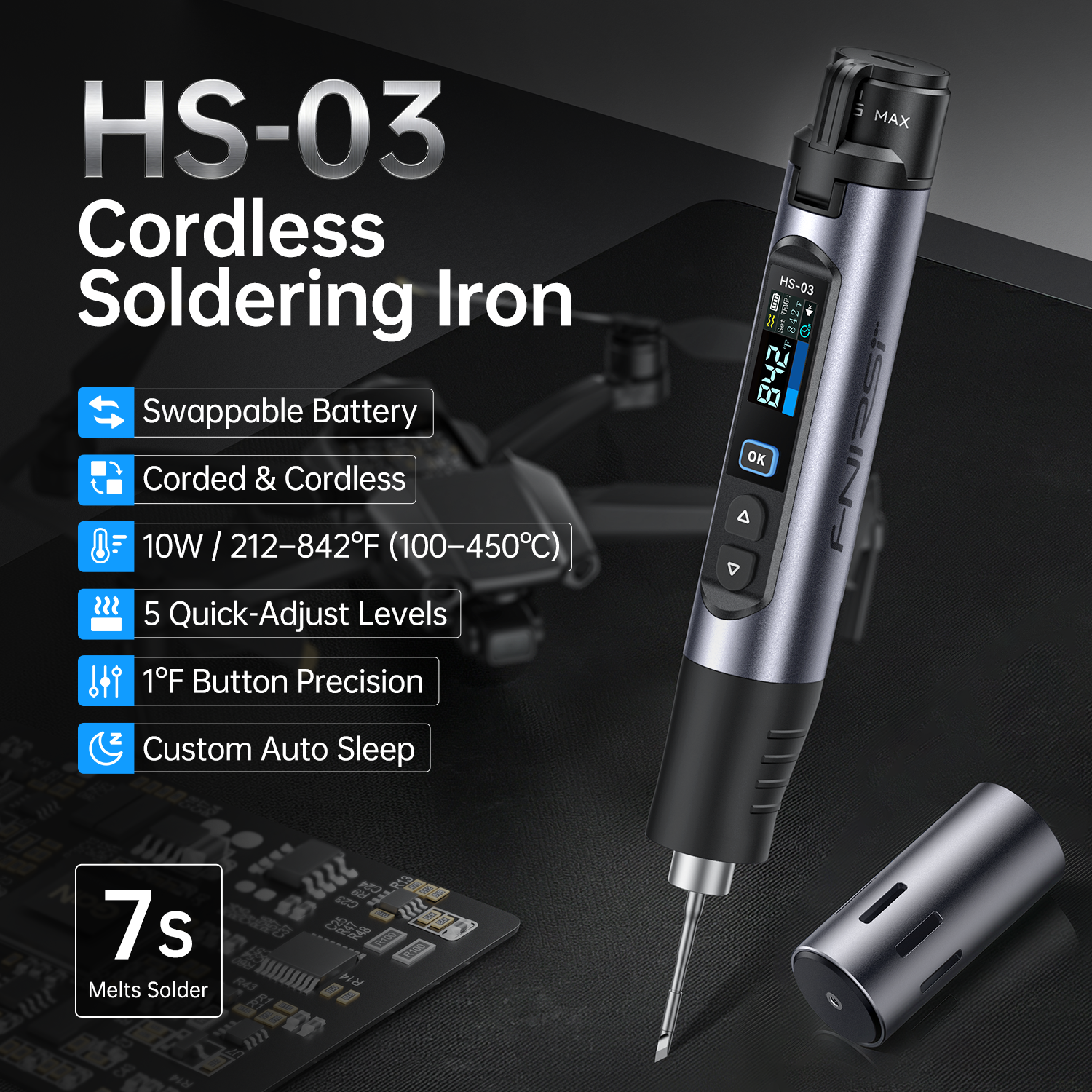 HS03 Plus 100-450°C Cordless S - Electronics Repair Plus 评论和价格