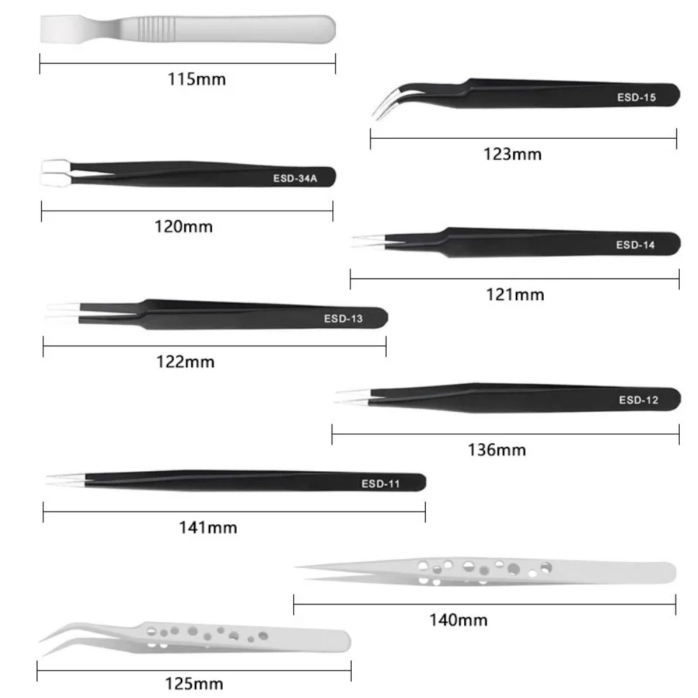 10/9Pcs Tweezers Set Stainless - Electronics Repair Tool Kit 评论和价格