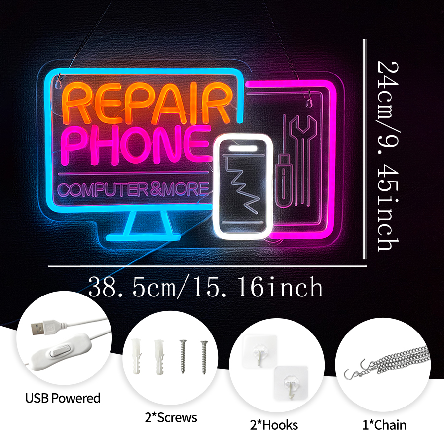 Phone Repair Neon Signs, 3D Ca - Electronics Repair Shops 评论和价格